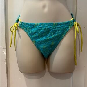 VS Bottoms Green Lime Blue Bright Tie Sides Stretchy Lace Y2K Yellow Swim Bikini